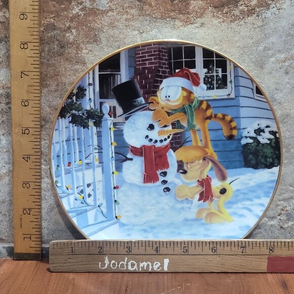 Danbury Mint Decorative Plate Garfields Christmas The Finishing Touch 1978  Jim - Picture 7 of 11